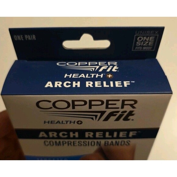 (2) Copper Fit Copper Infused Arch Relief & Support Compression Bands One Size - Picture 3 of 16